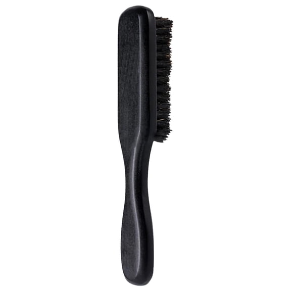Portable Boar Bristle Beard Brush With Wooden Handle For Straightening Promoting Beard Growth Softening With Oil And Balm Grooming Tool For Men (Black)