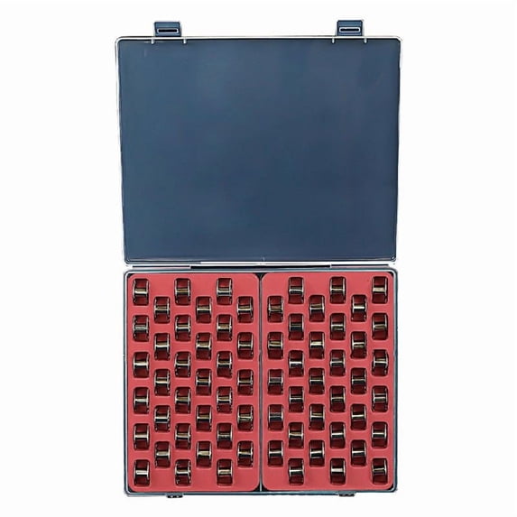 Portable Bobbins Case 33/66 Grids Bobbin Storage Box with Lid for Sewing