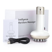 Portable Body Gua Sha Massager with 6 Microcurrent & Vibration   Handheld Body Scraper Massage for Muscle Comfort, Waist, Neck, Leg   Red Light & Heating for Home Use, White