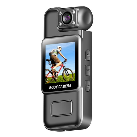 Portable Body Worn Video Recorder 4K 180° Adjustable Lens Up to 7hrs Recording Support 128GB(not include)