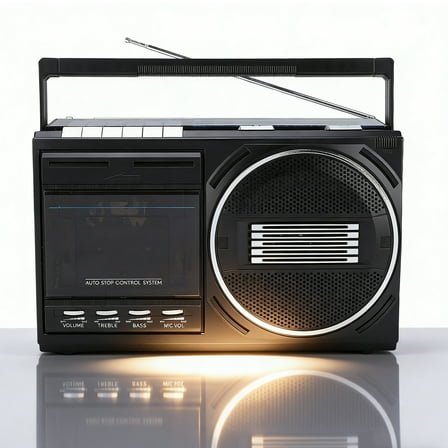 Portable Boombox Cassette Player Combo with Bluetooth,Retro Radio FM/AM/SW,Tape/USB Converter,Earphone Jack,Sound Amplifier,DC/AC Powered,Built-in MIC for Voice Recording,Great Gift for Seniors Kids