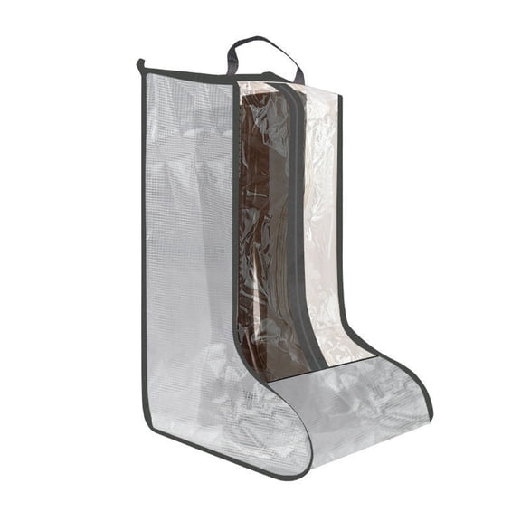 Portable Boot Storage Bag, Transparent PVC Mesh Thigh-High Boot Container Bag, Travel Shoe Organizer with Handles, Waterproof Dustproof Shoe Bag,a