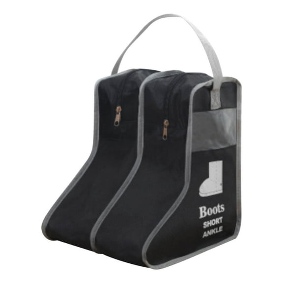 Portable Boots Storage Bag,Zippered Dust Proof Shoe Bags for Storage,Travel Shoe Bags for Packing and Daily Use (2 Packs,Black)