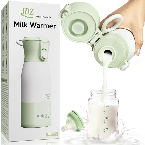 Portable Bottle Warmer 16000mAh Rechargeable, 17oz Milk Warmer for Travel with Rapid Heating, 7 Temp Settings, 316 Stainless Steel Water Warmer with LED Display for Breast Milk, Formula, Water