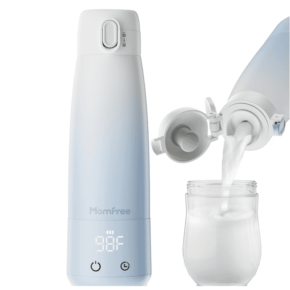 Portable Bottle Warmer for Breastmilk: Baby Milk Warmers with Smart Touch LED Temperature Control | Food-Grade Cordless On The Go Heating Bottles - 5 Mins Quick Milk Heating & Water 12 Ounces,Blue