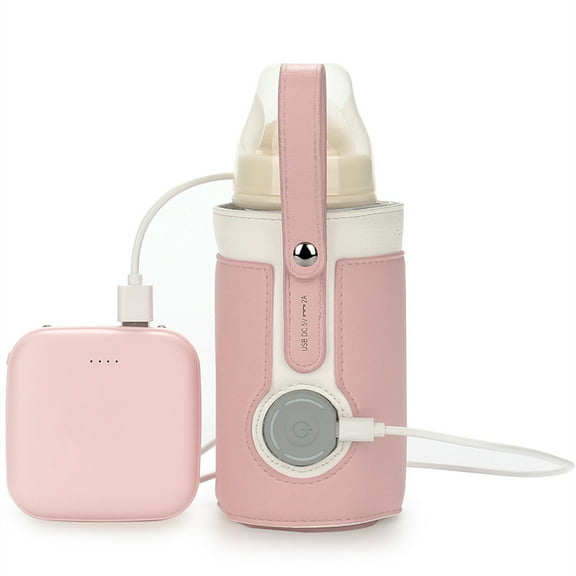Portable Bottle Warmer, Intelligent Bottle Warmer, Fast Charge, 3-Speed Temperature Regulation, Pink