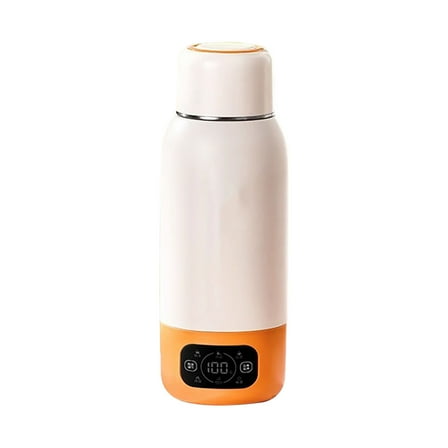 Portable Bottle Warmer Large Capacity for Travel, Fast Heating for Breast Milk formula and Milk, Suitable for Baby Outdoor Airplane and Car (Orange)