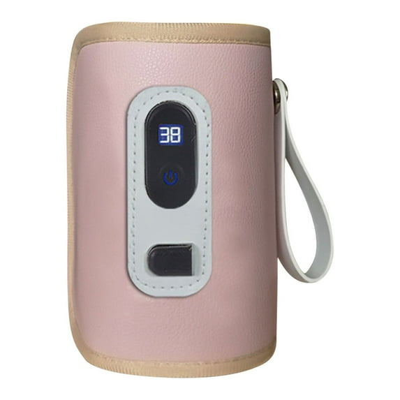 Portable Bottle Warmer for Travel, 3.15*5.5 Inch Portable Baby Bottle Insulation Cover with LCD Display, Adjustable Bottle Warmer with Temperature Control, Baby Milk Heat Keeper for Car Travel