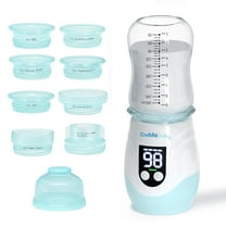 Portable Bottle Warmer for Travel, Cordless Baby Bottle Warmer, Rechargeable, 8 Adapters, 1 Milk Powder Container, Compatible with Most Bottle, Fast Heating, White