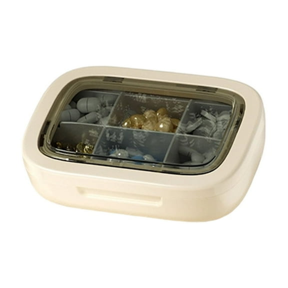 Portable Box Portable Plastic Storage Box, Mini Travel Organizer Container for Household Use, Compact Partition Box with Sealed Lid, Beige White Brown Green, Food Grade Material Storage Container