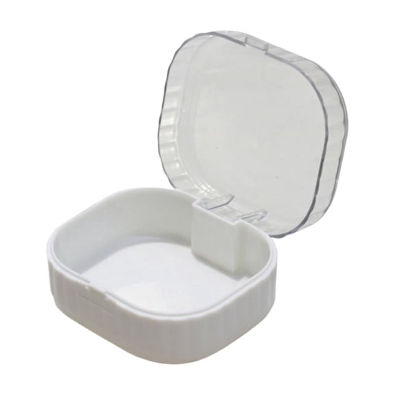 Portable Braces Cleaning Box, Denture Cleaner Case with Lid, Compact Teeth Storage Container for Retainers, Mouthguards and Aligners, Travel Dental Accessory