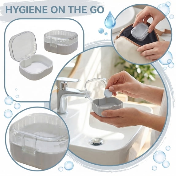 Portable Braces Cleaning Box Denture Cleaner Portable Teeth Box