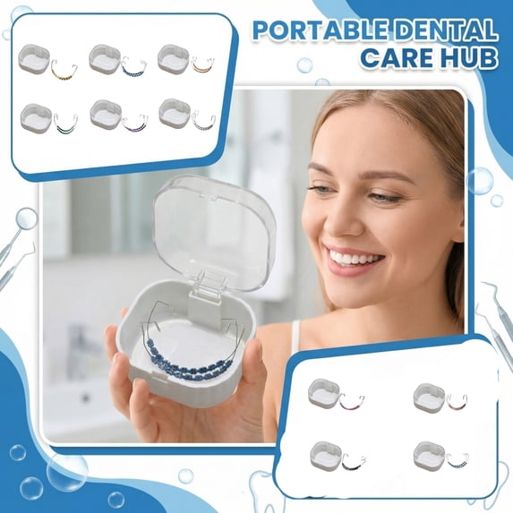 Portable Braces Cleaning Box Denture Cleaner Portable Teeth Box