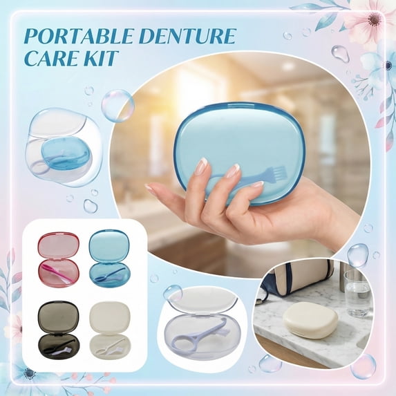 Portable Braces Cleaning Box Denture Cleaner Portable Teeth Box