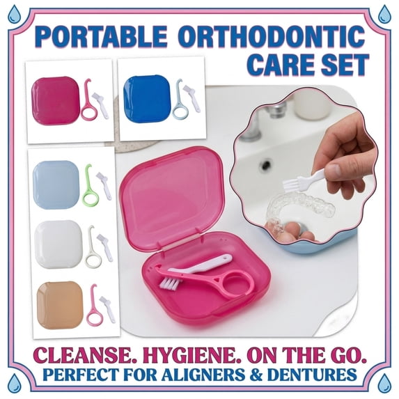 Portable Braces Cleaning Box Denture Cleaner Portable Teeth Box