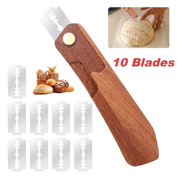 Portable Bread Lame Sourdough Scorer Tool with 10 Blades Ergonomic Baking Tool for Kitchen Gift