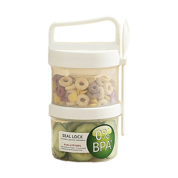 Portable Breakfast Cup Set for Fruits Oats Yogurt Milk Ideal for Students Outdoor Picnics Includes Spoon Leakproof Design Food Storage Containers