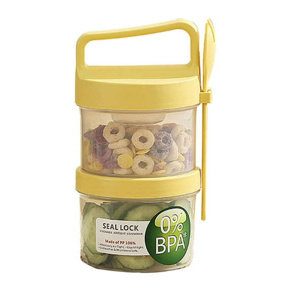 Portable Breakfast Cup Set for Fruits Oats Yogurt Milk Ideal for Students Outdoor Picnics Includes Spoon Leakproof Design Food Storage Containers