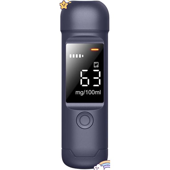 Portable Breath Alcohol Tester, Rechargeable Breathalyzer & Alcohol Tester, Contact-Free Blow Detection, High-Accuracy & Fast BAC Measuring with LCD Display, Use for Home, Driving, Party (Blue)