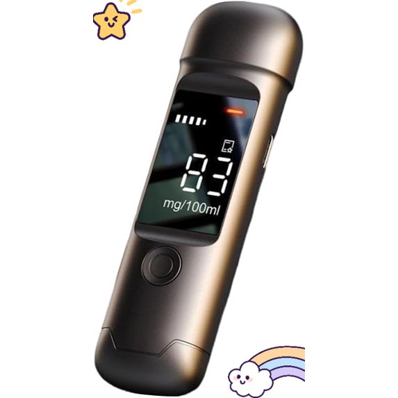 Portable Breath Alcohol Tester, Rechargeable Breathalyzer & Alcohol Tester, Contact-Free Blow Detection, High-Accuracy & Fast BAC Measuring with LCD Display, Use for Home, Driving, Party (Black)