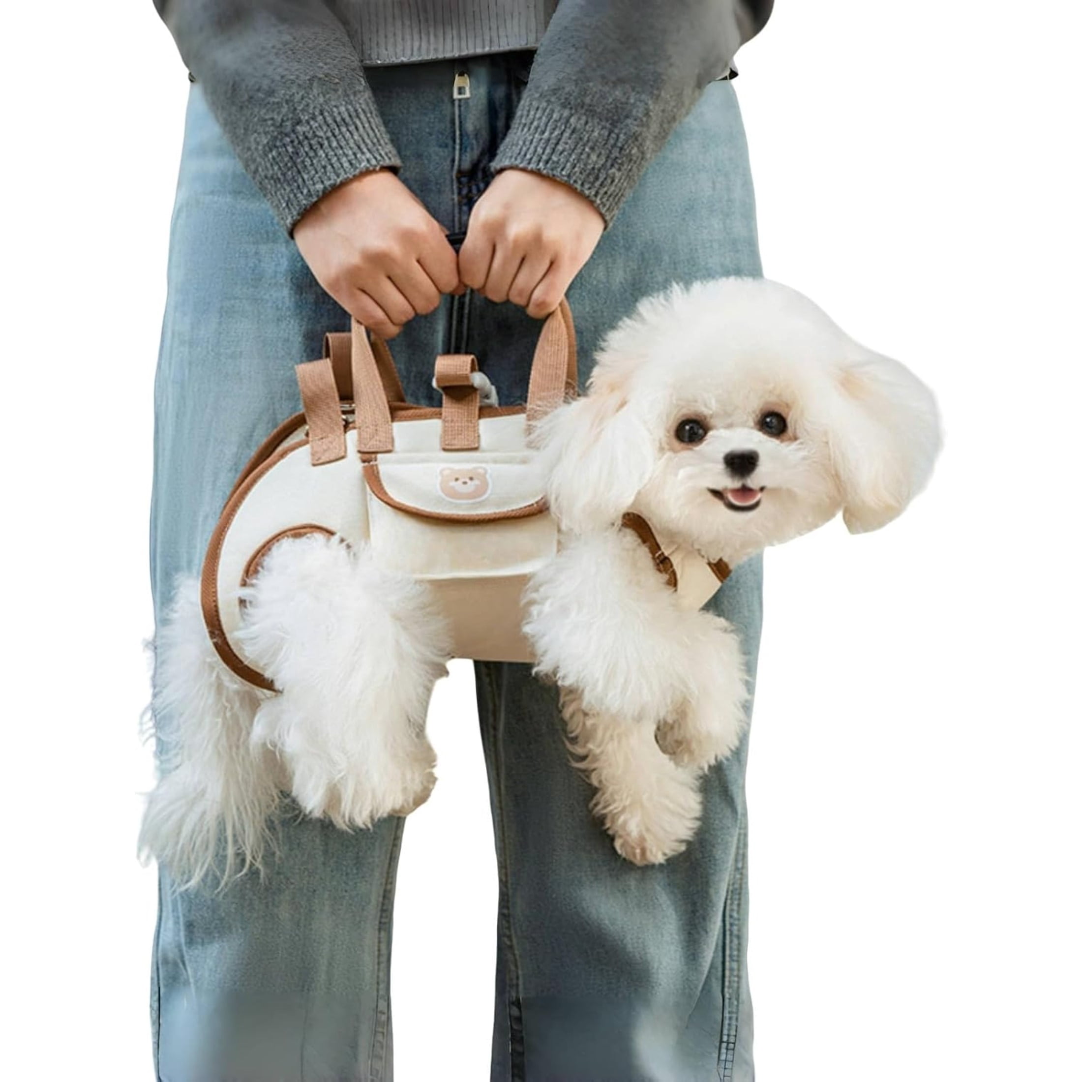 Portable Breathable Pet Carrier Sling & Backpack for Dogs & Cats, Adjustable Full-Body Harness with Traction Leash, Crossbody & Car-Friendly