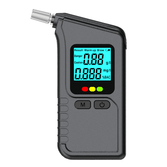 Portable Breathalyzer Alcohol Tester with LED Display, High Precision Semiconductor Alcotester with 5 Disposable Mouthpieces, Dual Unit BAC Detector for Personal Professional Use