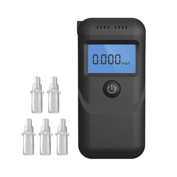 Portable Breathalyzer High Precisions Tester with Voice Prompt Reusable Mouthpieces for Drivers