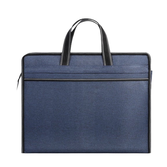Portable Briefcase, Document Bag, Large Capacity Business Meeting Document Organizer, Durable Cloth Material, Multiple Compartments, Ergonomic Handle, Professional Design, Travel and Work Use