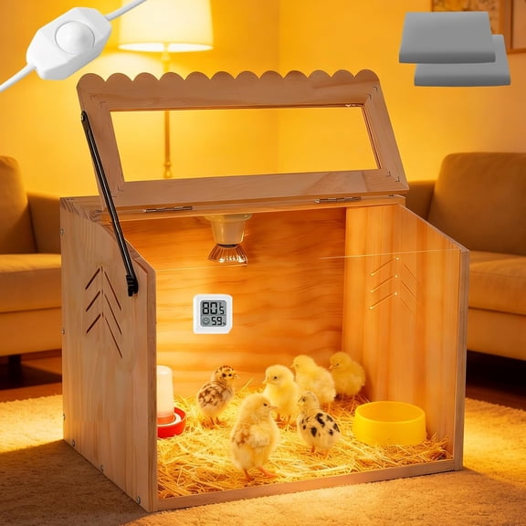 Portable Brooder Box with Heat Lamp for Chicks, Quail, Ducks, Hamsters and Reptiles