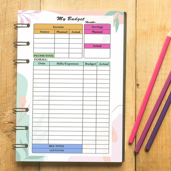 Portable Budget Planner, Budget Book, Bill Organizer Soft Leatherette, Ledger Book for Bookkeeping, Small Businesses & Daily Use 6.8 x 3.7 Inches