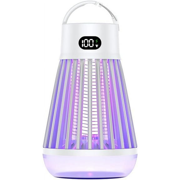 Portable Bug Zapper, Indoor & Outdoor, Cordless Rechargeable Mosquito Zapper, Hanging Hook, 1600V High Voltage, Trap for Fly, Insect, Mosquito & Bugs, Home Garden Patio Backyard