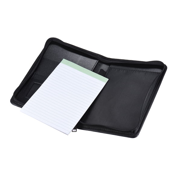 Romacci Portable Business Portfolio Padfolio Folder Document Case Organizer A5 PU Leather with Business Card Holder Memo Note Pad