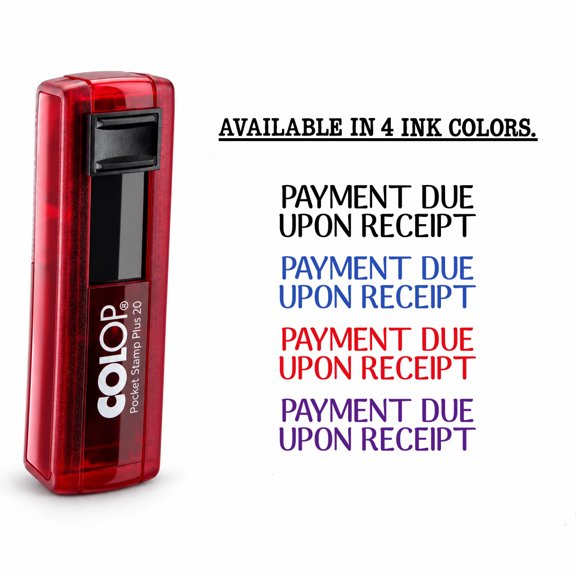 Portable Business Stamp Self Inking PAYMENT DUE UPON RECEIPT Pocket Marker