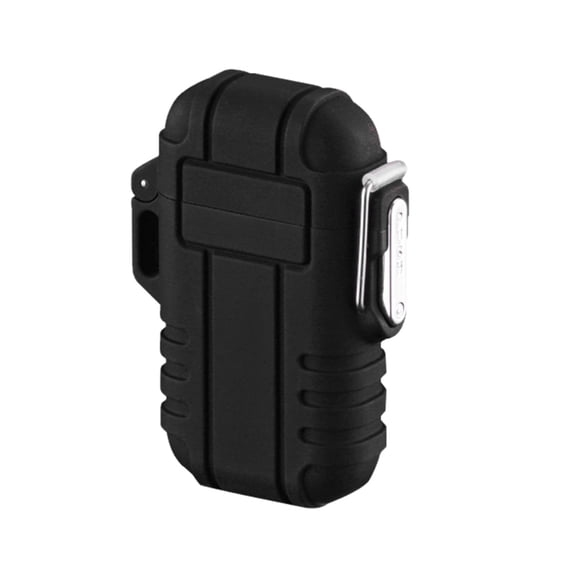 Portable Butane Lighter, Czzoypi Windproof Blue Flame Camping Lighter, ABS Outdoor Electronic Ignition Refillable Gas Lighter, Black