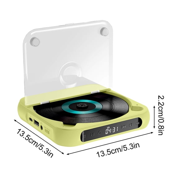 Portable CD Player, Bluetooth 5.1 Connection with Shock Protection, Supports CD, USB, and AUX Input, LCD Display, Rechargeable Battery, for Home and Travel
