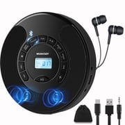 Portable CD Player with Bluetooth, Rechargeable Walkmans CD Player for Car,Built-in Speaker,Bluetooth Transmitter, A-B Repeat and Speed+/-, Personal CD Player with Headphone Jack, AUX Cable,Best Gift