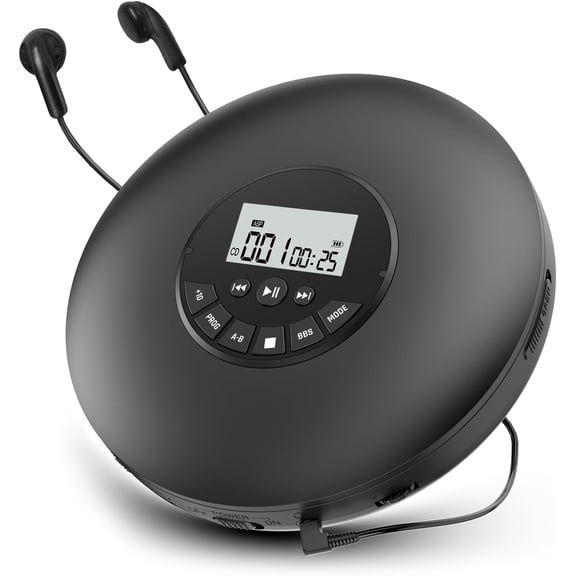 Portable CD Player-Compact Discman CD Player-Personal Music Player with CD-R & CD-RW Playback Anti-Skip Protection, Programmable Tracks - Earphones Included