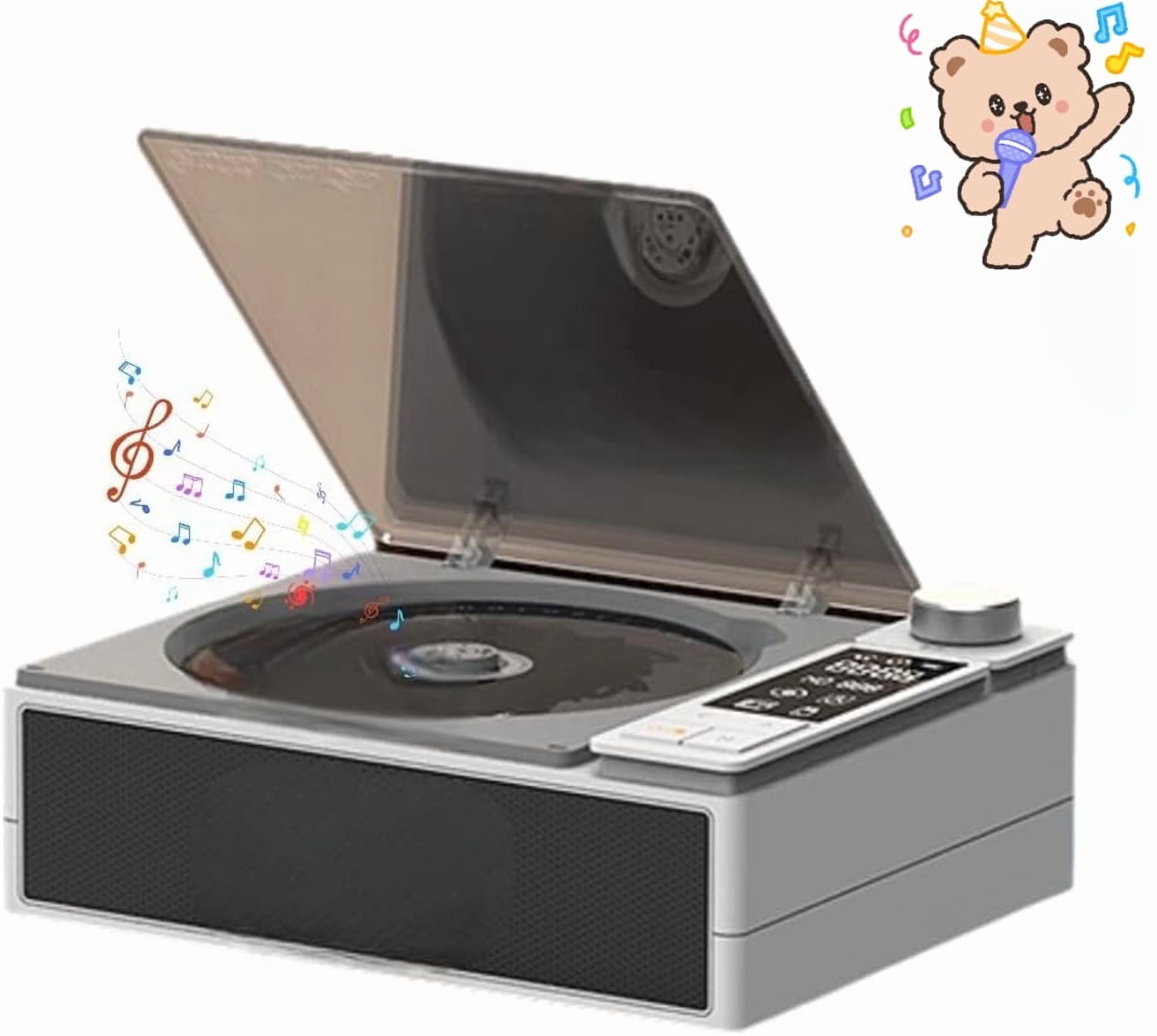 Portable CD Player with Dual Stereo Speakers,Rechargeable Small CD Player with LCD Display,Built-in HiFi Speakers, Remote Control,Supports CD/FM Radio/USB/AUX
