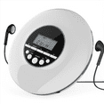 thumbnail image 1 of Portable CD Player MP3 Music with Stereo Earbuds and Bluetooth Output LCD Display White, 1 of 3