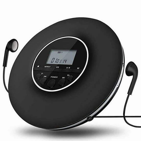 Portable CD Player MP3 Music Player with Stereo Earbuds and Bluetooth Output CD Player with LCD Display Black