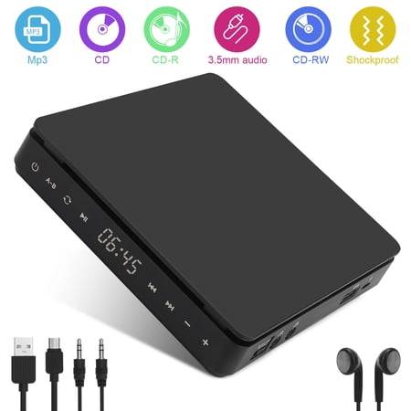 Portable CD Player W/Headphones Personal Compact MP3 Walkman Anti-Skip for Car