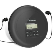 Portable CD Player with Bluetooth, Black Rechargeable CD Player Anti-Shock Protection, LCD Display, Support AUX/USB, CD Walkman for Adults Kids