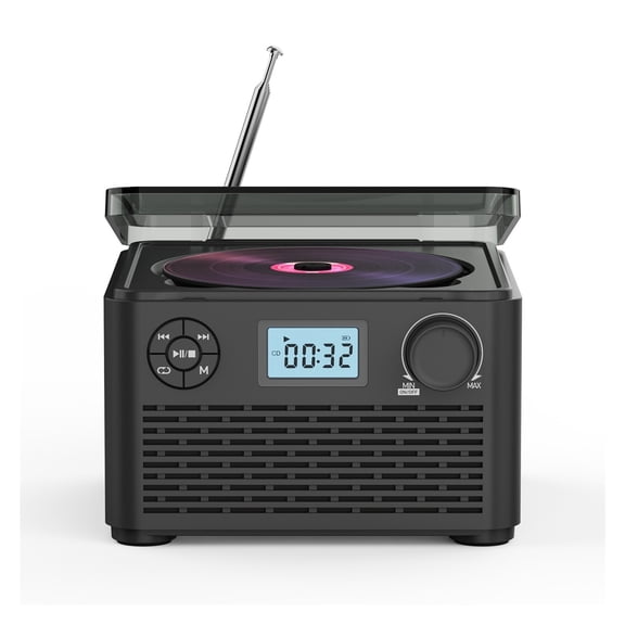 Portable CD Player with Built-in Speakers - Bluetooth Rechargeable CD Player with USB MP3 FM Radio