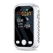 Portable CO Detector 3-in-1 Carbon Monoxide Sensor | Handheld Indoor Air Quality Monitor | Measures CO2 Levels, Temperature, Humidity | Compact | For Home, Car, RV | 85x51x17mm