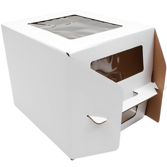 FUEENIRVA White Detachable Paper Cake Box, and Portable Storage Container for Cakes and Desserts