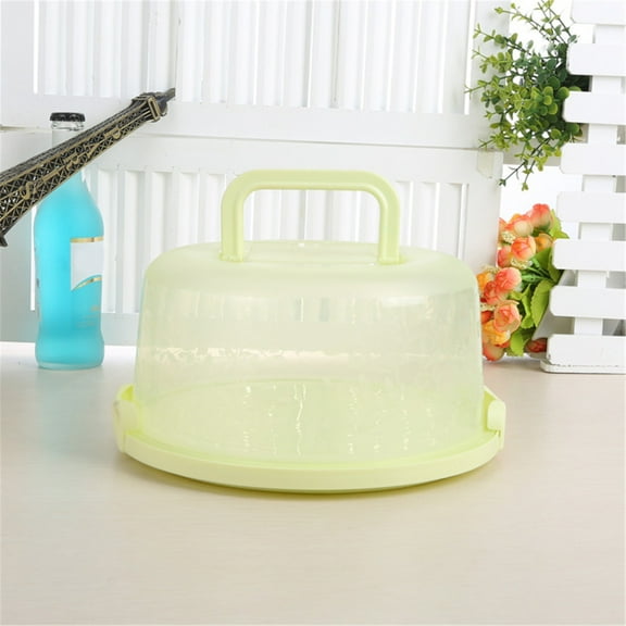 Portable Cake Carrier with Handle, Clear Plastic Cake Storage Container with Airtight Lid and Cupcake Holder, Food Container for Cakes, Snacks, Picnics, Parties, and Refrigerator