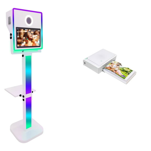 Portable Camera Mirror Photo Booth for with 15.6 Inch Touch Screen Selfie Photobooth Machine DSLR Booth with Flight Case for Wedding Party Event