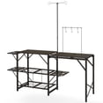 thumbnail image 1 of Portable Camp Kitchen Station, Adjustable Camping Table with LED Light Stand for Outdoor Cooking, 1 of 11