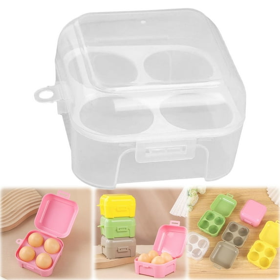 Portable Camping Carrier For 4 Eggs Case Box Kitchen Convenient Container Egg Storage Box Container Hiking Outdoor Kitchen Tools