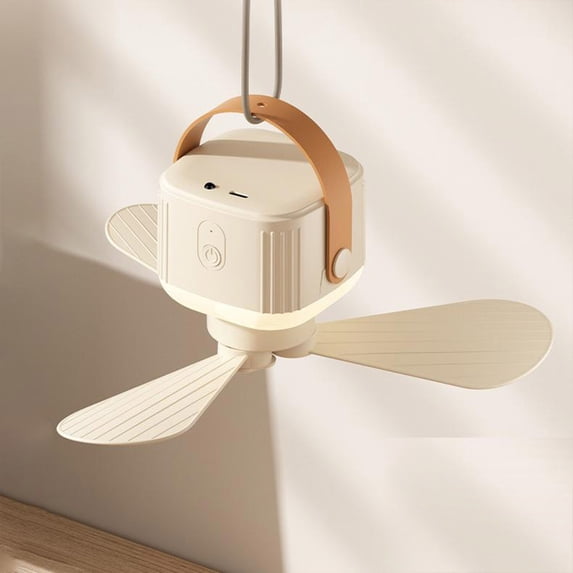 Portable Camping Ceiling Fan with Light, Rechargeable Battery Tent Fan with Remote, 7200mAh Hanging Fan for Tent, Outdoor RV, Canopy, Dorm, Travel